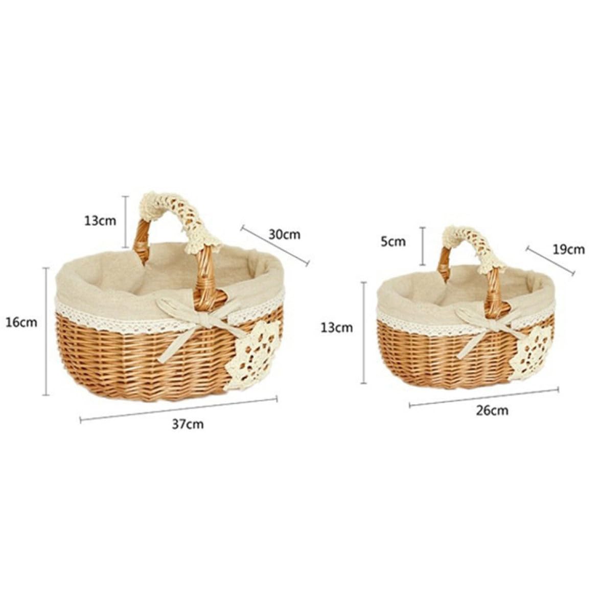 バスケットカゴ　ピクニック　インテリア小物 ピクニックバスケット かごバッグ Mサイズ トランク型 インテリア 収納