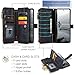 AJDJTEN for Samsung Galaxy Z Fold 7 Wallet Case with S Pen Holder Card Slots Zipper Pocket Hand Strap Kickstand Magnetic, Retro Leather Flip Folio Shockproof Protective Women Men Phone Cover Black