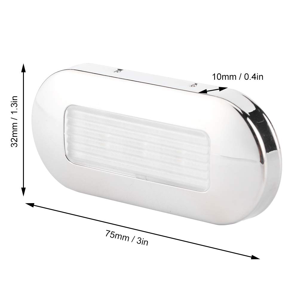 Lampada per scale 12V DC LED Passerella Luce di cortesia Forma ovale Ci sono tre perle di lampada in una lampada IP67 Impermeabile per Marine Boat RV(caldo)