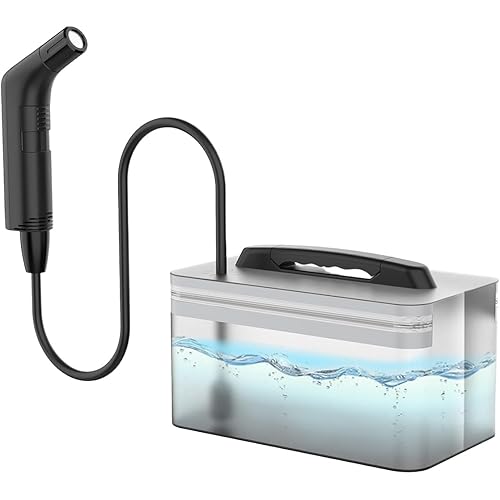 Teabelle Portable Electric Rechargeable Travel Bidet, Handheld Soft Pressure Sprayer for Bathroom, rv Car and Outdoor Camping, Mini Body Washing Cleaner with 2.3L Water Tank and USB Cable