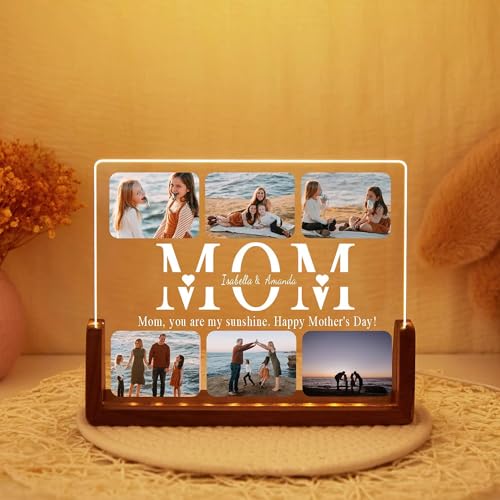 Image of Personalized Photo Collage Frame, Nana Photo Frame, Customized MomFrame, Mother's Day , Grandma Photo Collage Wooden Stand | Custom Gift | , Birthday valentine's day for Gift Him or Her (Mom Frame 2)
