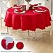 Newbridge Christmas Round Tablecloth, 70 Inch, Ribbons and Bows Damask, Wrinkle and Stain Resistant Fabric Table Cloth, Holiday Red