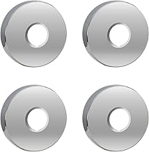 Hugwish Rosace Mitigeur Douche Acier Inoxydable (3/4) Ø 27 mm x Ø 80 mm x hauteur 19 mm 4pcs, Rosace Robinet, Garniture Pour Robinet De Douche Muraux (4, 80x19mm Argent)