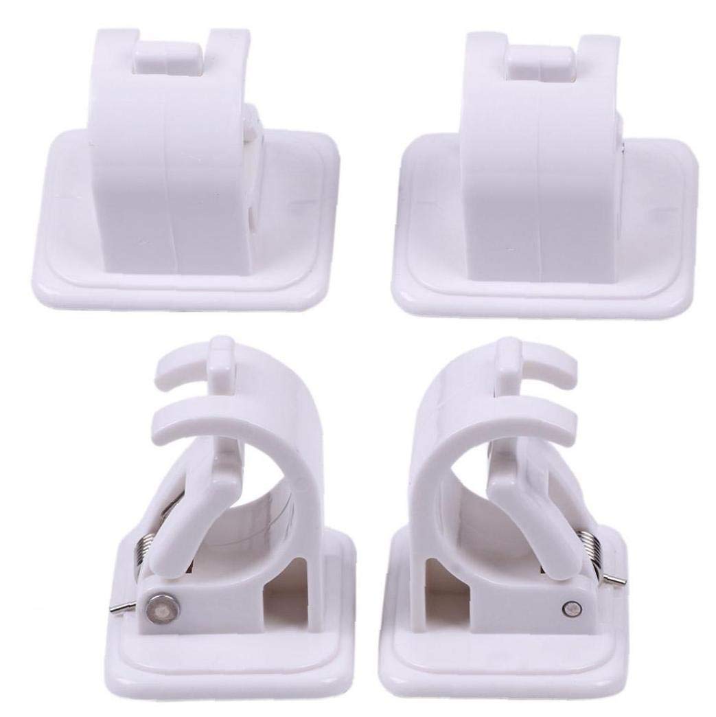 4pcs Household Heavy Duty Self Adhesive Wall Curtain Rod Pole Wall Bracket Support Hooks