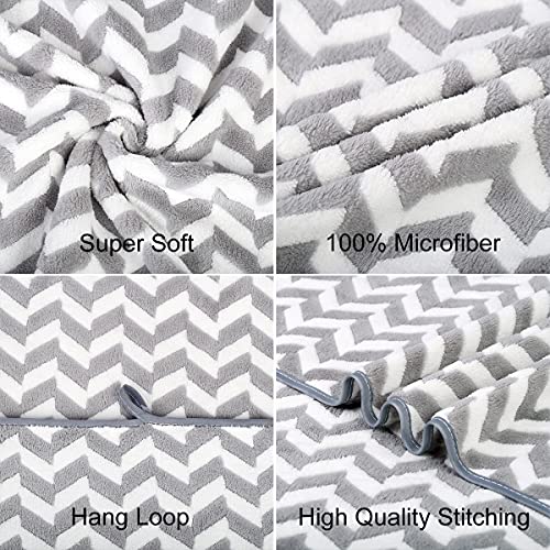 Jml Microfiber Bath Towels, Bath Towel 2 Pack(30" X 60"), Oversized, Soft, Super Absorbent And Fast Drying, Multipurpose Use For Sports, Fitness, Yoga, Chevron Grey #TOP2