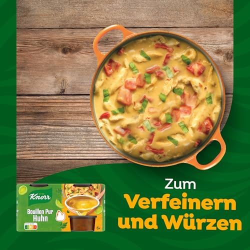 Knorr Bouillon Pur Huhn leckere Hühnerbouillon mit vollem Geschmack 6x 28 g