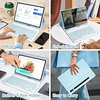 SOPPY Tastaturhülle für Samsung Galaxy Tab S8 S7, UK-Layout, schlanke Abdeckung mit Abnehmbarer Tastatur für Galaxy Tab S8(SM-X700/X706 2022),Tab S7(SM-T870/T875/T876 2020),blau – Ansicht 7