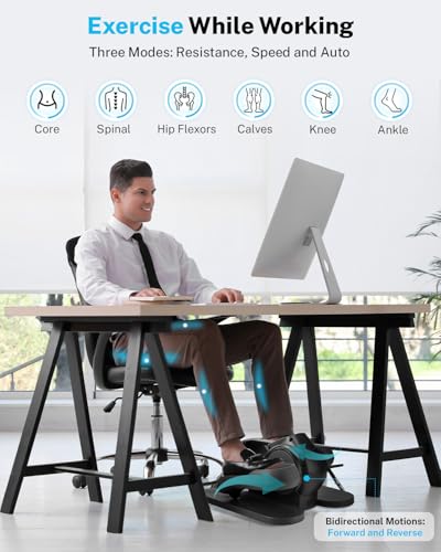 Image of Gonex Under Desk Elliptical Electric Pedal Exerciser 10 Speed & Resistance | Quiet<15dB, Forward /Reverse Motion, Lower Body Workout, Improve Circulation, Seniors Friendly, Home Use, No Assembly