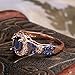WillowswayW Women Oval Shiny Blue Rhinestone Bride Engagement Wedding Ring Fashion Jewelry Gift