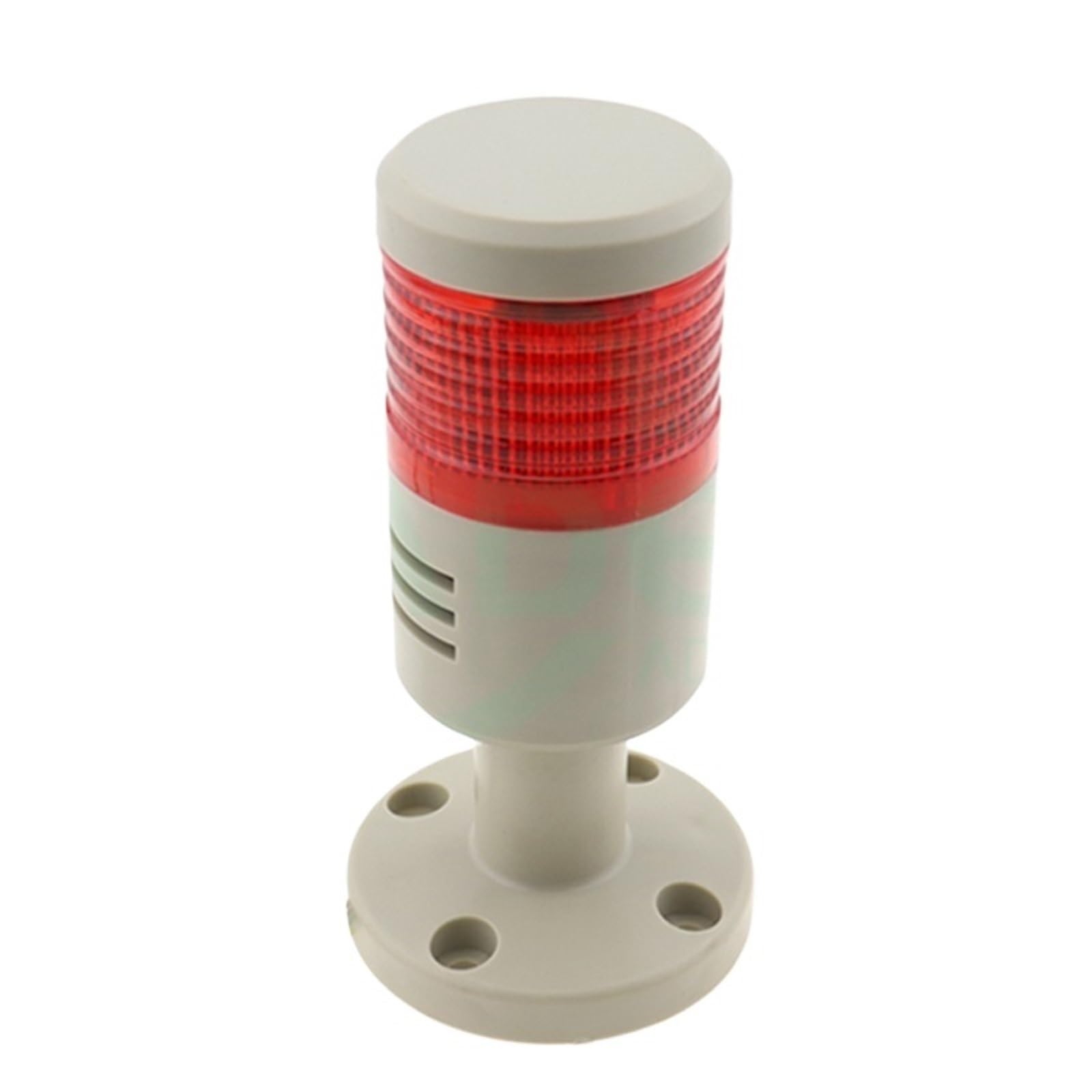 1 x wielofunkcyjna obrotowa przemysłowa wieża sygnalizacyjna, lampka ostrzegawcza 12 V, 24 V, 110 V, 220 V (czerwone światło, DC 12 V, brak dźwięku)