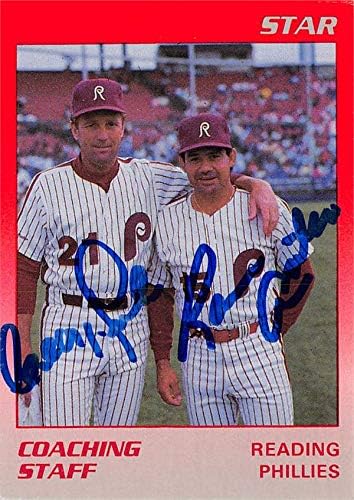 Ramon Aviles & George Culver autographed Baseball Card (Reading, Philadelphia Phillies, Coaching Staff) 1989 Star #26