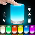 Colorful Lights Touch Lamp with BT Speaker Portable Smart Touch Control Night Light Support USB TF Card AUX-in