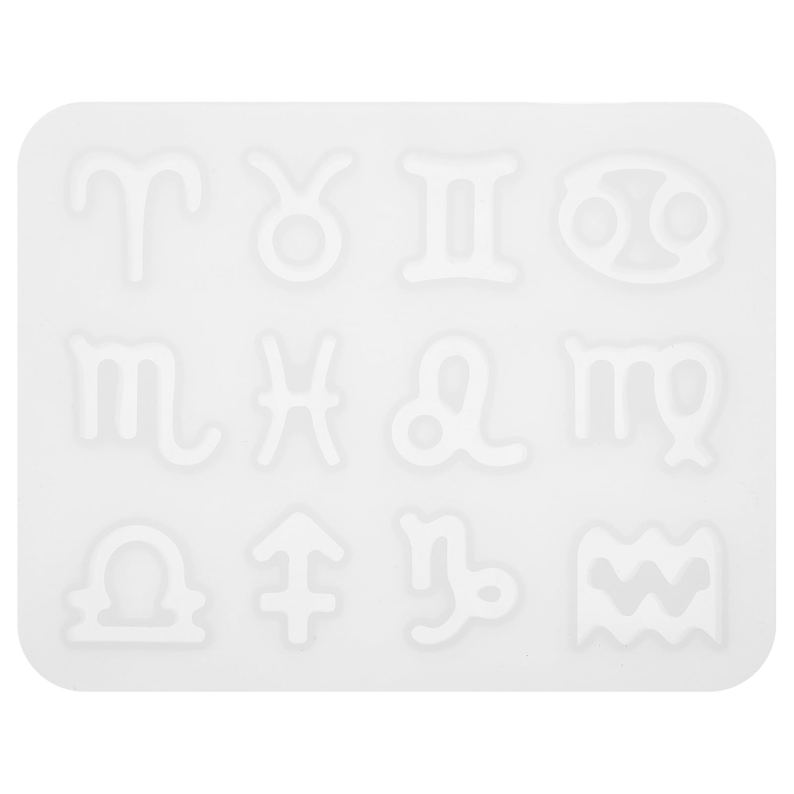 POPETPOP 12 Zodiac Resin Pendant Mold Set Silicone DIY Craft Keychain Accessory Mold for Handmade Jewelry Making