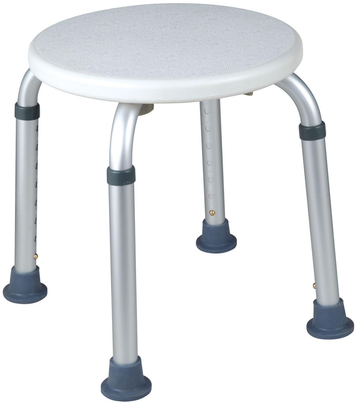 SPES Seggiolino Doccia Rotondo Regolabile in Alluminio per Anziani, 31 cm