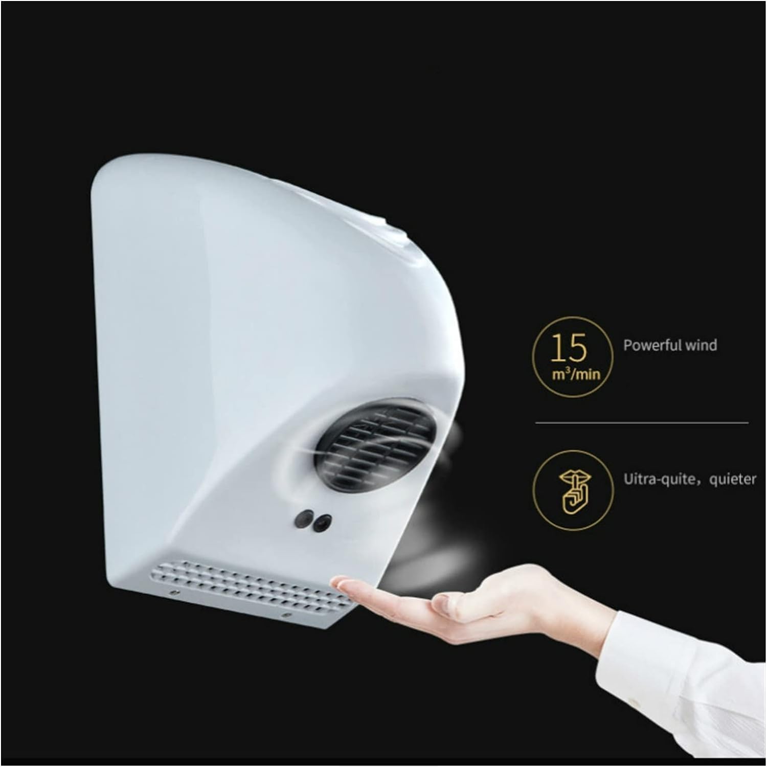 Hand Dryer Automatic Hand Dryer Wall-Mounted Electric Induction Commercial Bathroom Washroom Wind Blower for Toilets CommercialHousing,