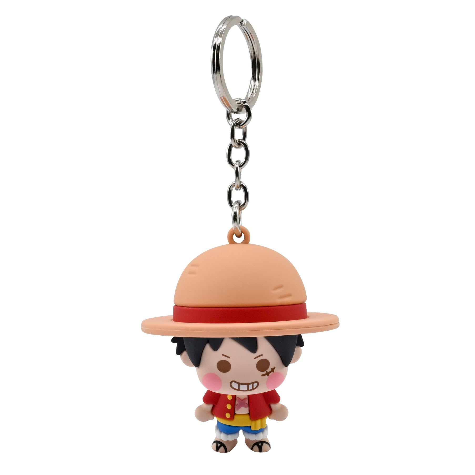 YuMe One Piece Keychain - Monkey D Luffy | Pocket Hero Window Series Accessory for Kids Age 3+ | Metal Keyring & Chibi Straw Hat Pirates Doll Figure | Collectable Manga Gift | Get All 6 Characters