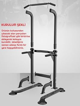 Exeo Workout Power Tower Push-Up Pull-Up Shuttle Exercise Station