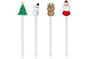4Pcs Coloeful Christmas Fruit Picks