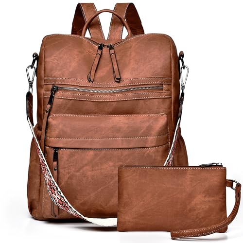 Image of Dora & Liz Womens Backpack Purse Leather Backpack Purse for Women Travel Fashion Backpack Designer Ladies Shoulder Bags