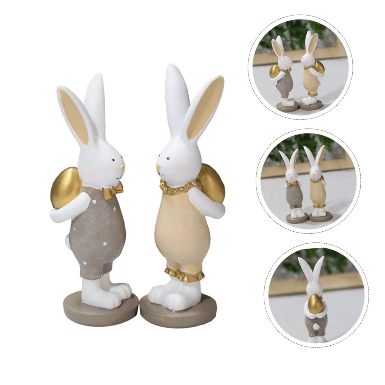Estatua De Conejo De Pascua con Huevo Decoración para Fiestas De Pascua Resistente y Duradera