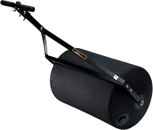 Brinly PRC-241BH-A - Rodillo combinado de césped de empuje y remolque de 270 libras con tapón atado de fácil giro, 18 x 24 "