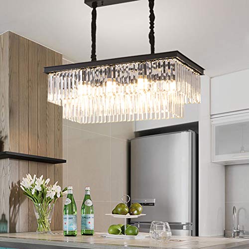 Plafonnier rectangulaire pour cuisine moderne et lustre de luxe pour grande salle à manger