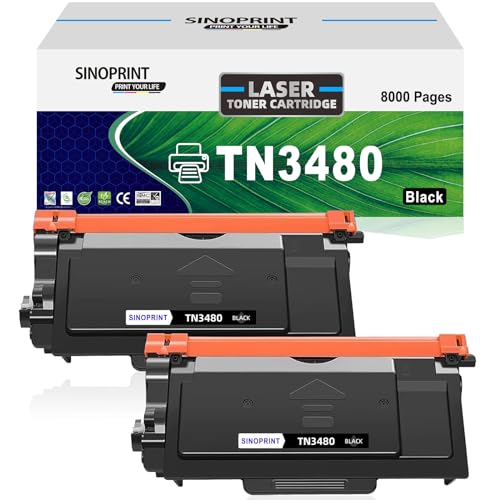 Image of SINOPRINT Compatible Brother TN3480 TN3430 TN-3480 TN-3430 Replacement for Brother HL-L5100DN HL-L5200DW MFC-L5750DW MFC-L5700DW HL-L6400DW HL L5100DN L5200DW MFC L5750DW HL-L5000D, 2 Black