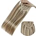 Produktbild [Räumungs]YoungSee 20 zoll 80g Haarteil Pferdeschwanz Zopf Extensions Echthaar Blond Gesträhnt Remy Human Hair#18 Dunkle Aschblondine mit #613 Gebleichtes Blond Glatt Dickes Haar