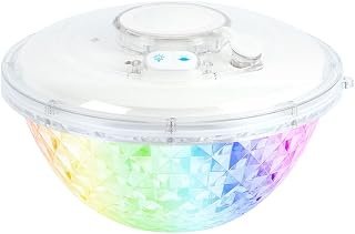 Schwimmende LED Leuchte mit Brunnen für Pool & Garten, Bunte Beleuchtung, Strahlhöhe bis 110cm, Wasserdicht IP68, Batterie 4000mAh