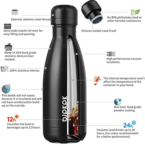 Image of BJPKPK 12 oz Small Insulated Water Bottle, Stainless Steel Leak Proof Flask