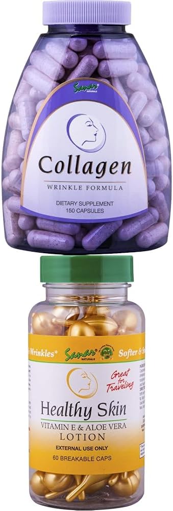 Collagen Wrinkle Formula and Healthy Skin Vitamin E Lotion Bundle