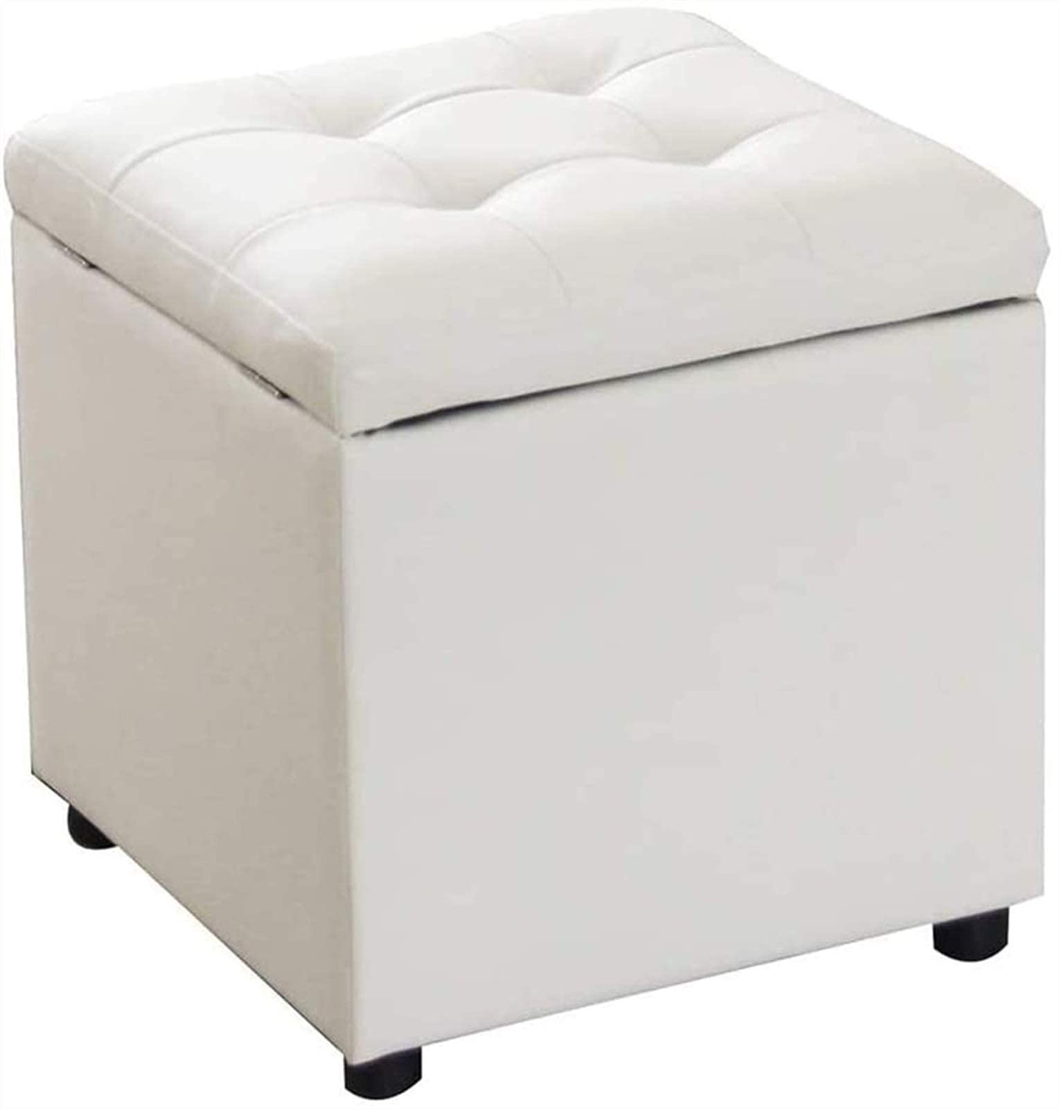 Tabouret coffre de rangement en PU avec assise mémoire de forme pour salon