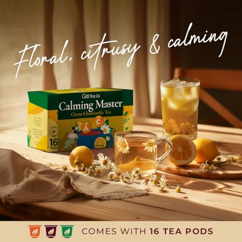 Image of Gya Tea Co Citrus Chamomile Tea Gift Set (16 Count) - Decaf Tea Pod for Lovers Get Well Gifts - Manually Harvested - Enjoy Hot or Iced