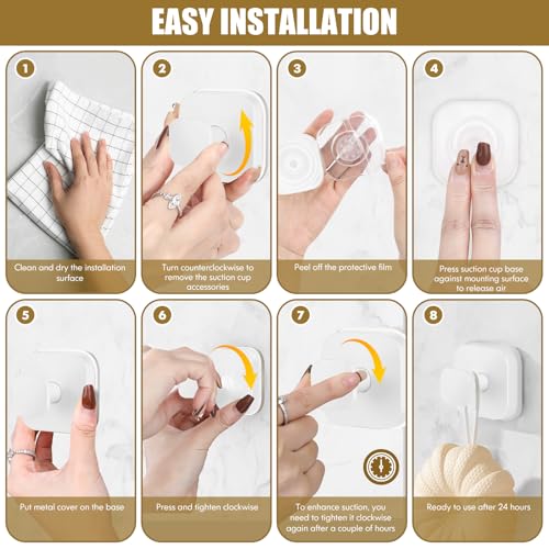 Image of BKV Suction Cup Hooks for Shower,Heavy Duty Shower Hooks for Bathroom Wall,Glass Windows,Smooth Doors to Hang Towels,Robes,Coat,Reusable Suction Cup Wreath Hanger for Christmas Wreaths-White(2 Pack)