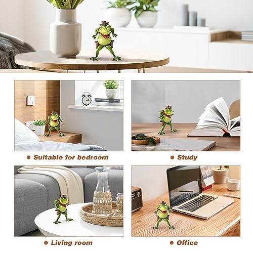 Figura Decorativa de Rana de Resina con Estilo Vaquero miniatura 6
