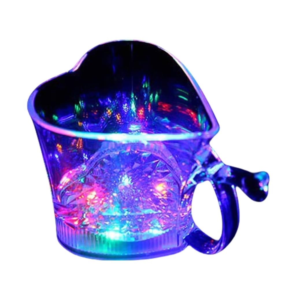 Colorful Tumblers Heart Cup Glowing Drinkware PP Texture Suitable for Couple