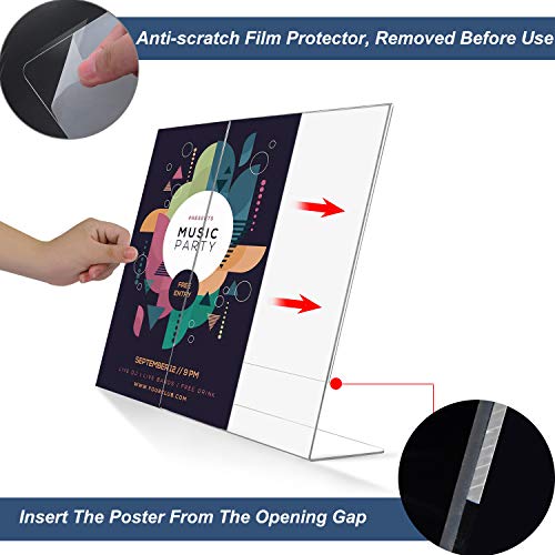 image for T-SIGN Acrylic Sign Holder 8.5 x 11 Inches Slant Back, Table Top Clear