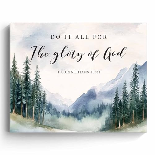 Bible Verse Canvas Print Wall Decor Watercolor Do It All for the ...