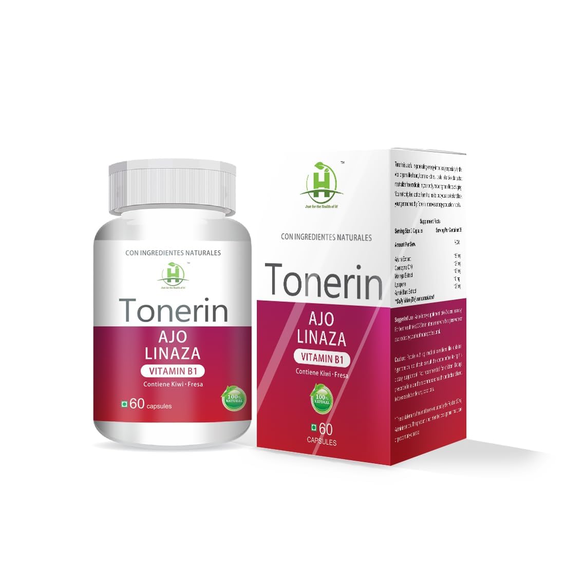 Tonerin Vegetarian 60 Capsules Supplement for Men & Women, Support Heart Health, Blood Pressure with Arjuna Extract & Moringa Extract, Coenzyme Q10, Ashok Bark Extract-Pack of 1