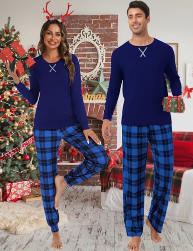 Christmas Pajamas Set Holiday Loungewear Soft Buffalo Plaid Pajama Pants Festival Party For Couple & Family Pj Sets3