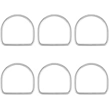 Picowe Smooth Welding 304 Stainless Steel D-Ring, Welded Rings Metal D Ring for Macrame, Camping Belt, Dog Leashes