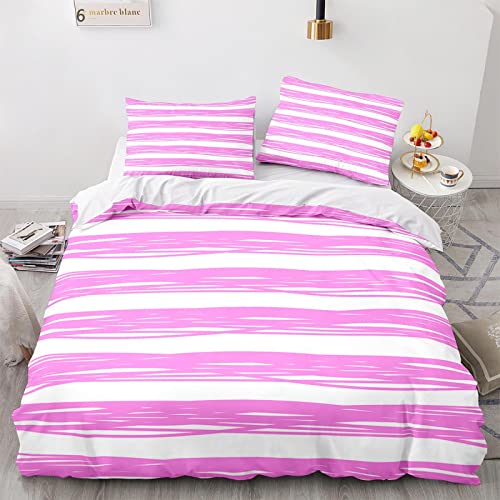 ApttEk 135X200Cm Funda Nórdica 200X135 + Funda De Almohada 40X75 Cm Funda Edredon Rayas Poliéster Suave Funda Nordica Cama 90 Infantil Duradero Y De Secado Rápido