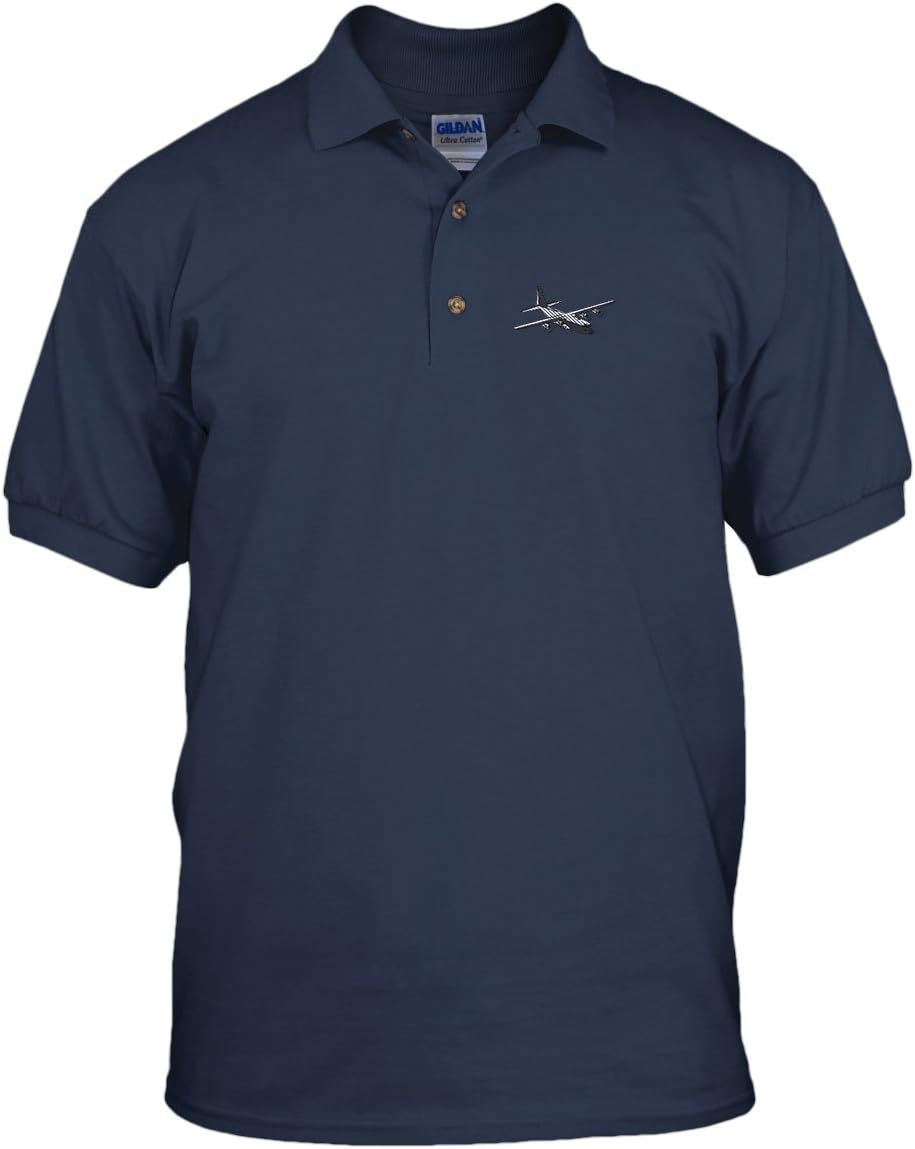 C-130 Military Embroidery Embroidered Unisex Adult Golf Polo Shirt Navy X-Large