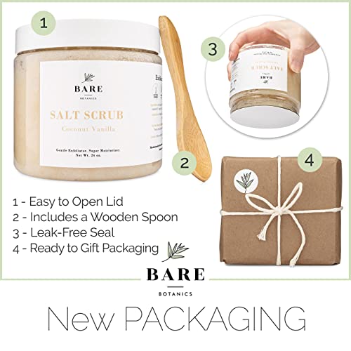 image for Bare Botanics Body Scrub (Coconut Vanilla) – Gentle Exfoliator & Sup