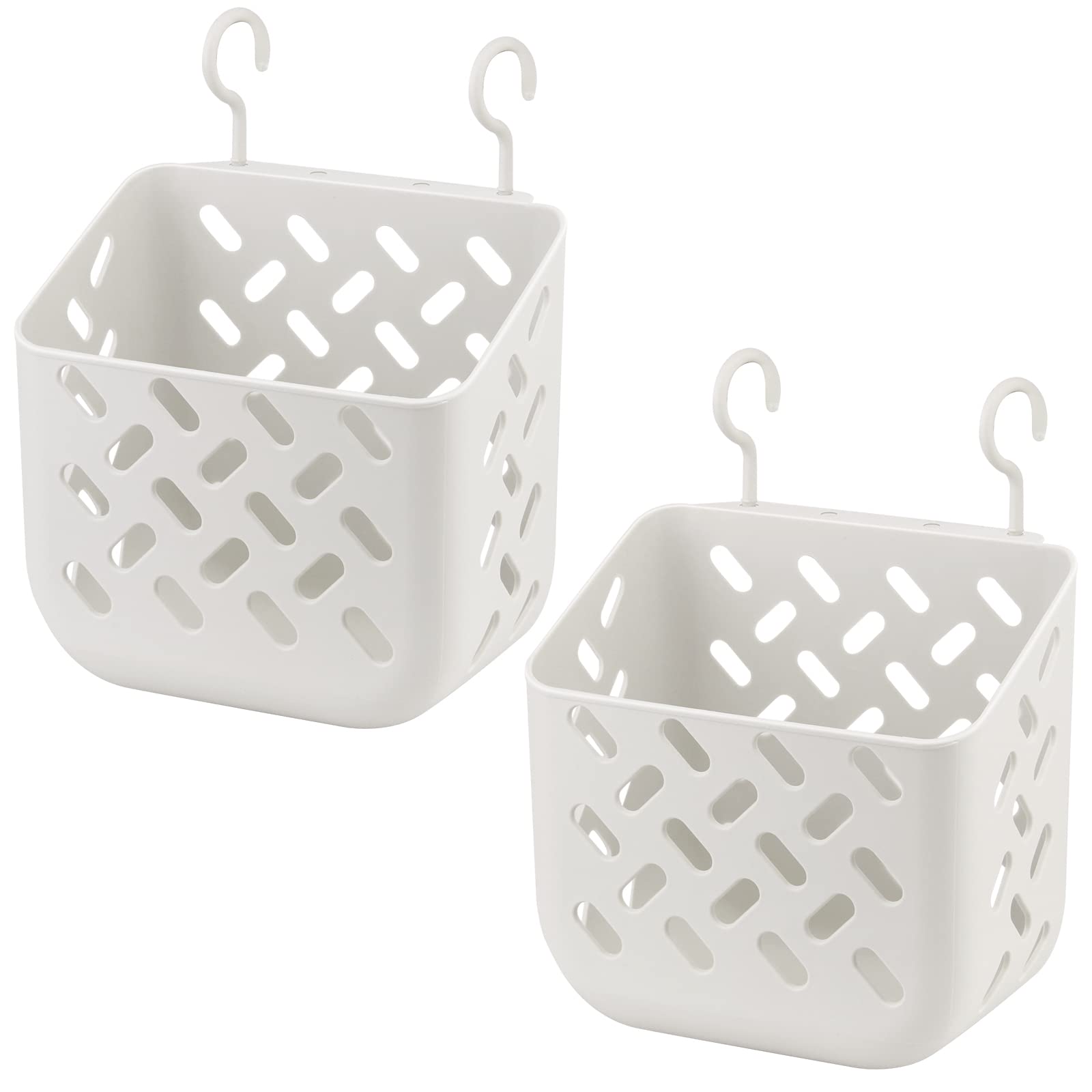Lunmore Plastic Hanging Shower Caddy Basket Bathroom Organizing Basket with Hook Bedside Organizer for Bathroom Kitchen Dorm Room
