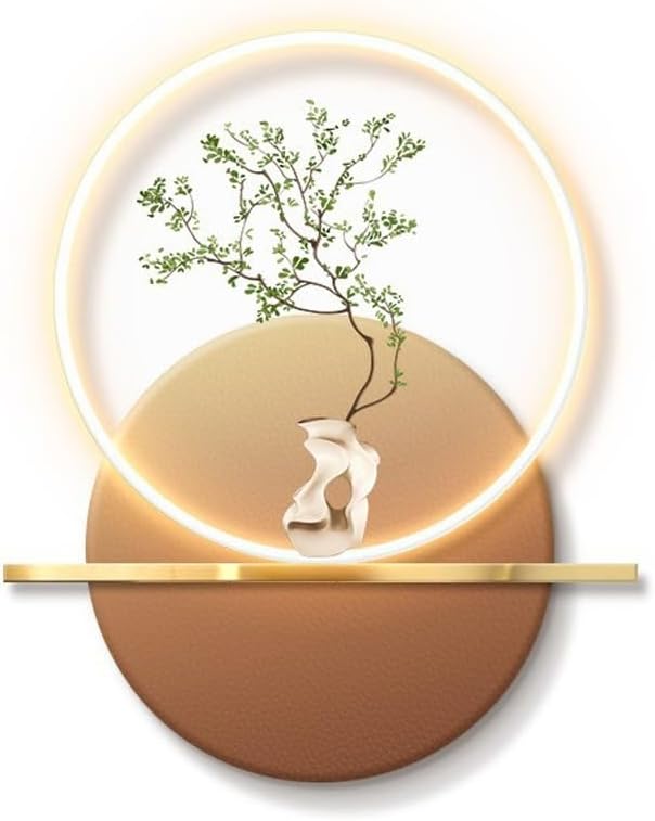 HIONJIN Entryway Decorative Painting With Led Lights Ambient Painting Hallway Aisle Greenery Wall Art(80 * 95cm)