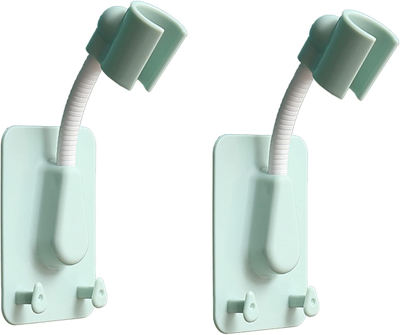 Tnbccxn Green Showerhead Bracket Showerhead Bracket, Strong Adhesive, Waterproof,360-Degree Adjustable,2Pcs