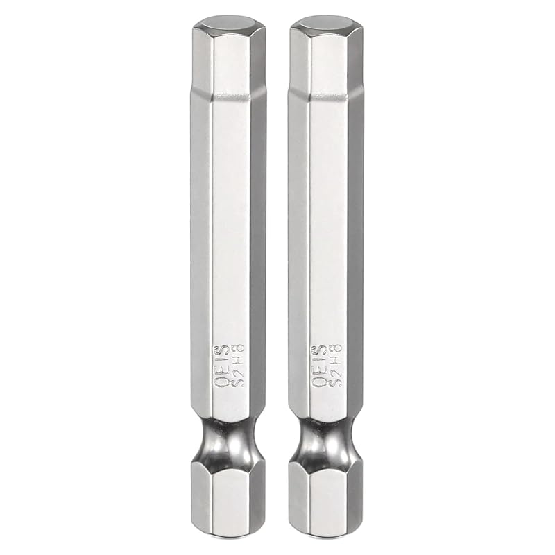 HARFINGTON Kit com 2 pontas de chave de fenda sextavadas H6.0, 6,0 mm, haste 6,35 mm (1/4 pol.), 50 mm, magnéticas
