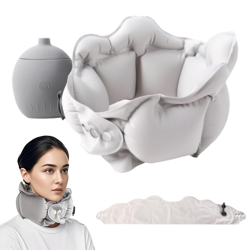 HANNEA® Ultral Portable Pocket Inflatable Travel Pillow for Airplane and Train-image-1