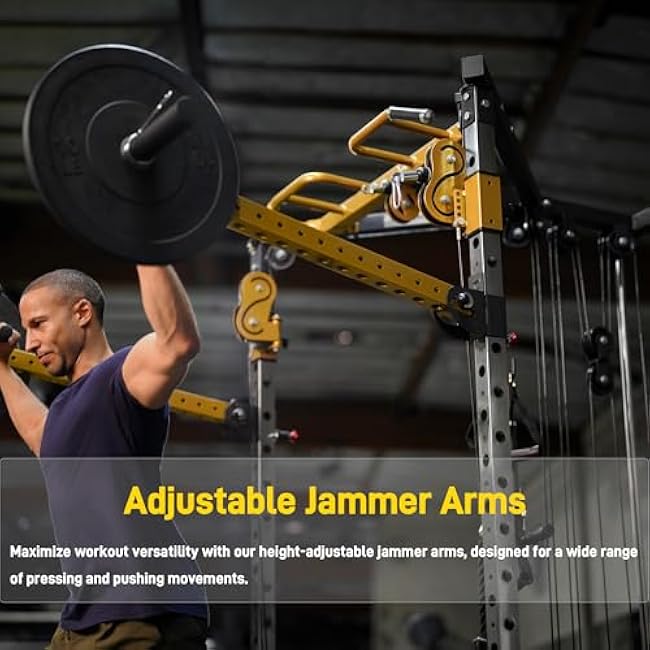 Versatile Power Rack with Cable Pulley System, Power Cage for Strength Training, Bench Press and Pull-Ups